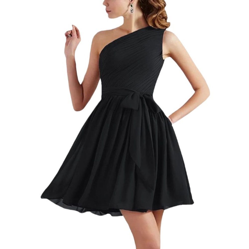 J.Crew Black Lucienne 100% Silk One-shoulder Dress